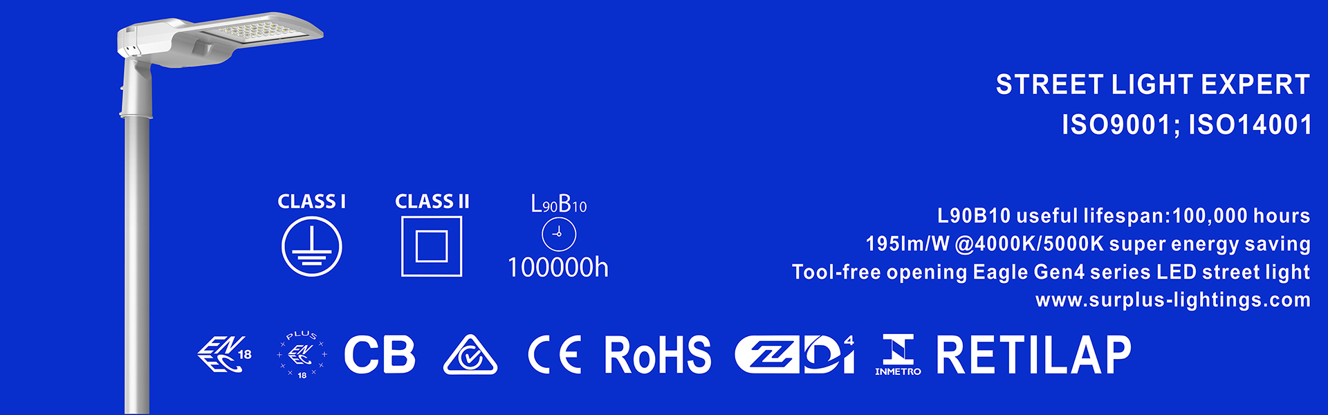 গুণ ইগল জেনার 4 195lm/W ENEC ENEC+ CB SAA Zhaga-D4i স্ট্রিট লাইট কারখানা