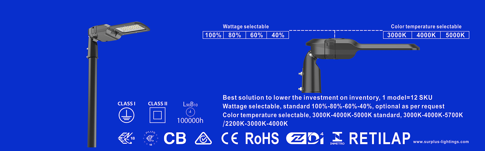 গুণ ইগল জেনার 4 195lm/W ENEC ENEC+ CB SAA Zhaga-D4i স্ট্রিট লাইট কারখানা